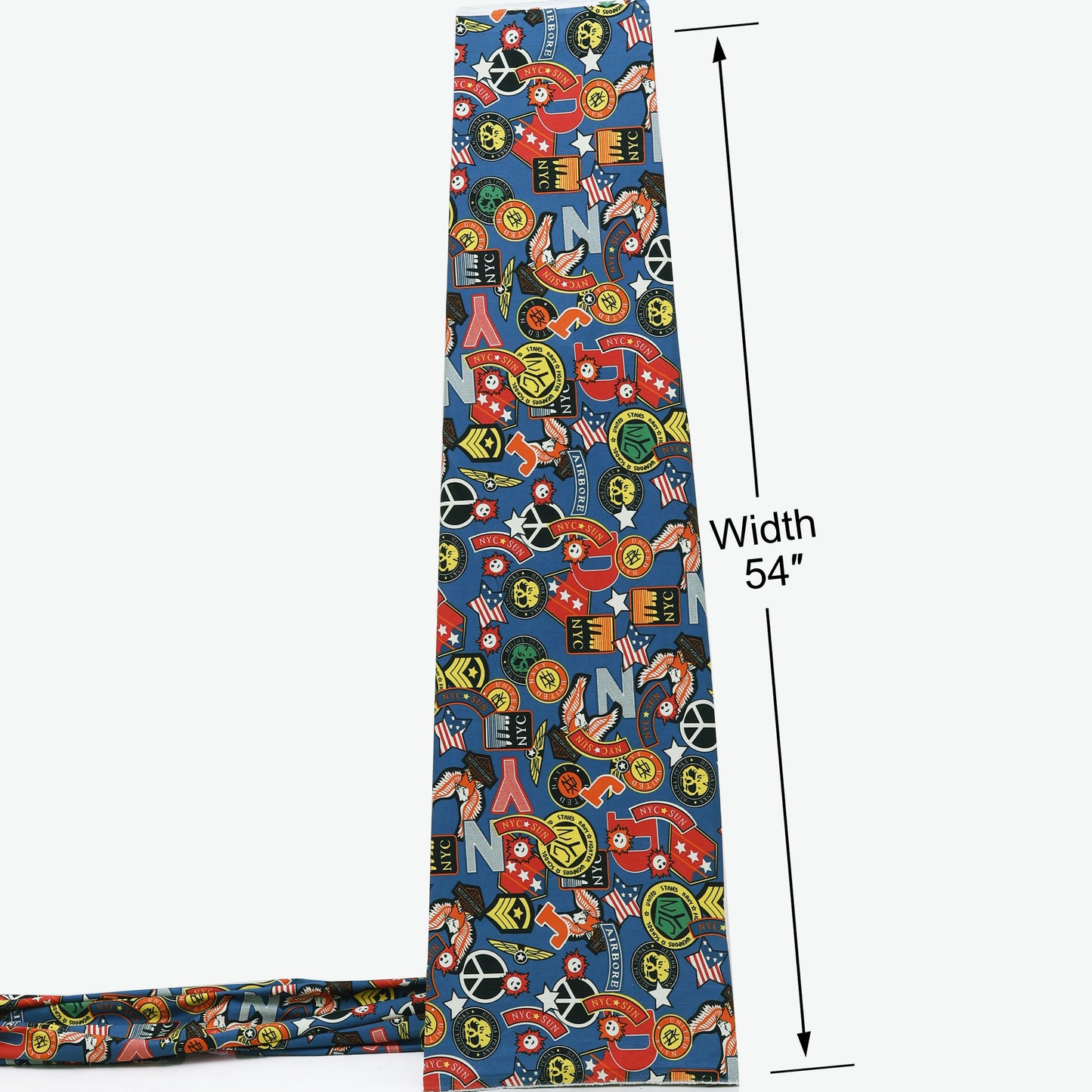 Denim Multicolour Print  Fabric