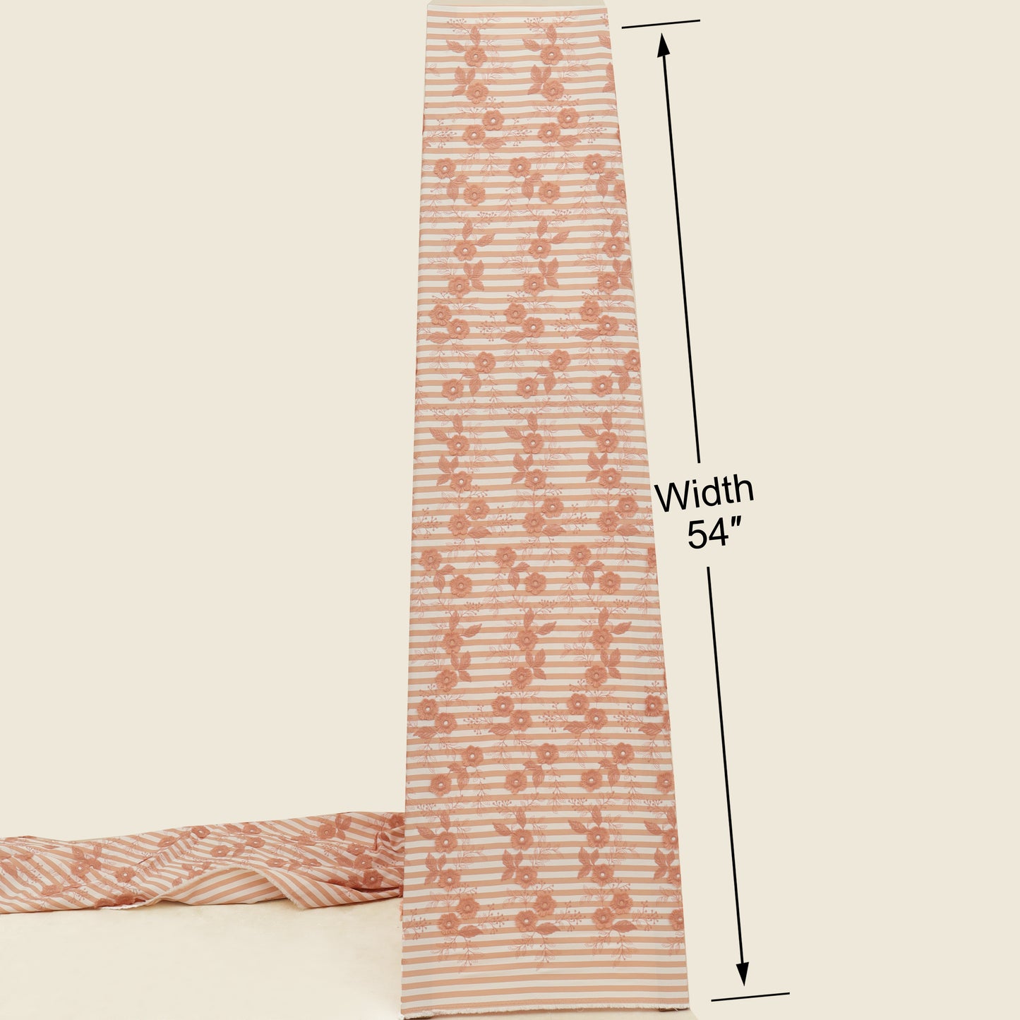 Crepe Silk Stripe Embroidery Fabric