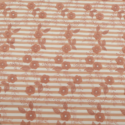 Crepe Silk Stripe Embroidery Fabric
