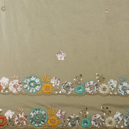 Beige Color Tissue Booti Fabric