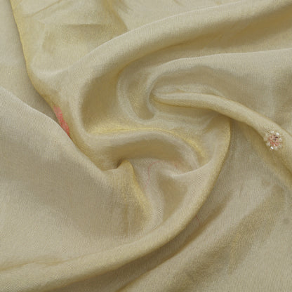 Beige Color Tissue Booti Fabric