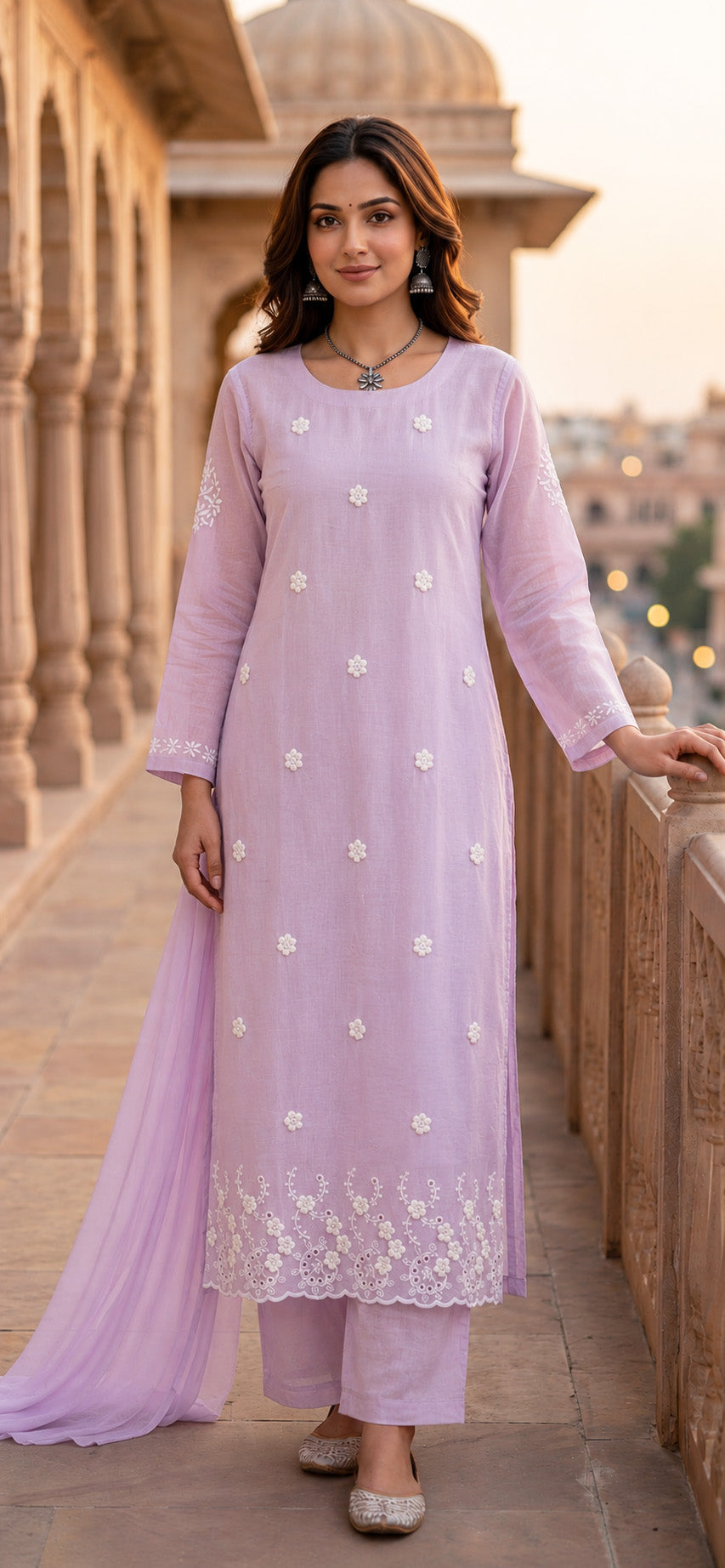 Chanderi Embroidery Fabric