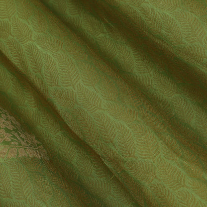 Olive Green  Color Tissue Zari Jaquard Fabric