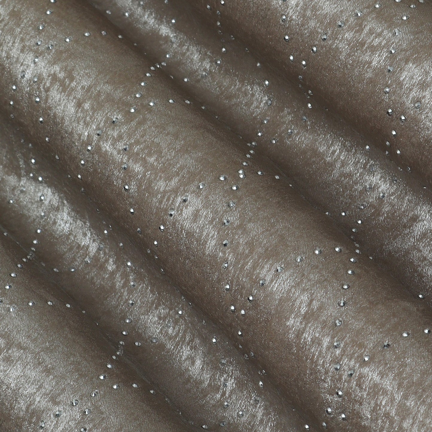 Grey Color Georgette Foil Mukaish Fabric