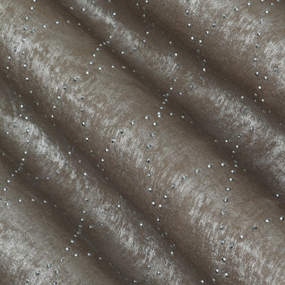 Grey Color Georgette Foil Mukaish Fabric