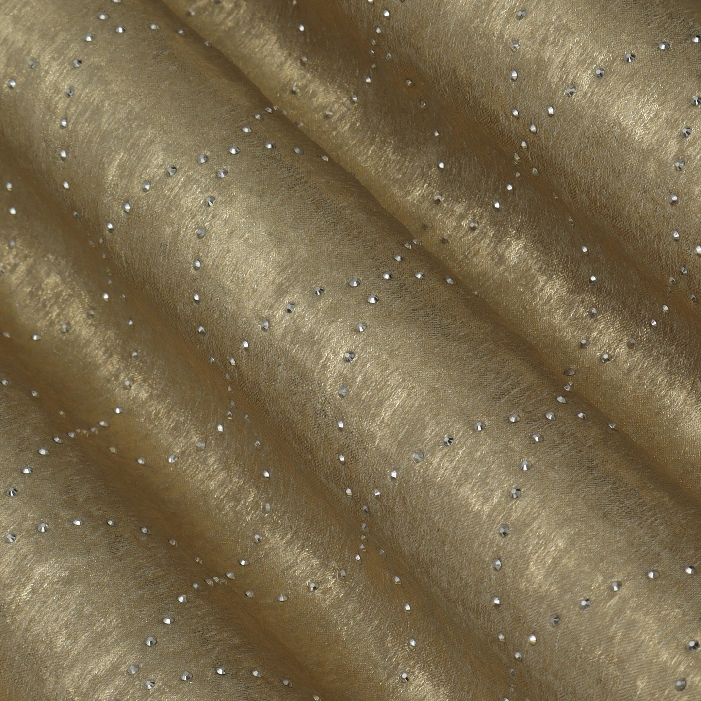 Metallic Gold Color Georgette Foil Mukaish Fabric