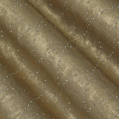 Metallic Gold Color Georgette Foil Mukaish Fabric
