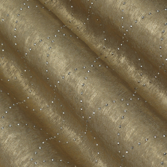 Metallic Gold Color Georgette Foil Mukaish Fabric