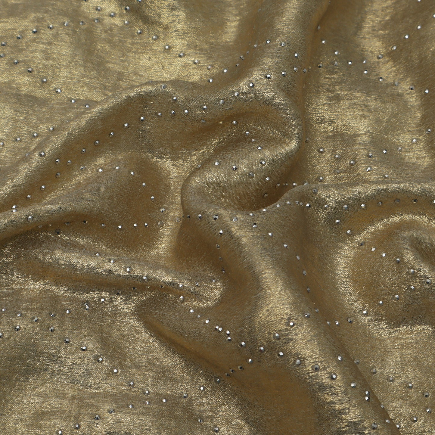 Metallic Gold Color Georgette Foil Mukaish Fabric