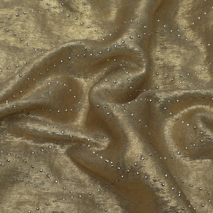Metallic Gold Color Georgette Foil Mukaish Fabric