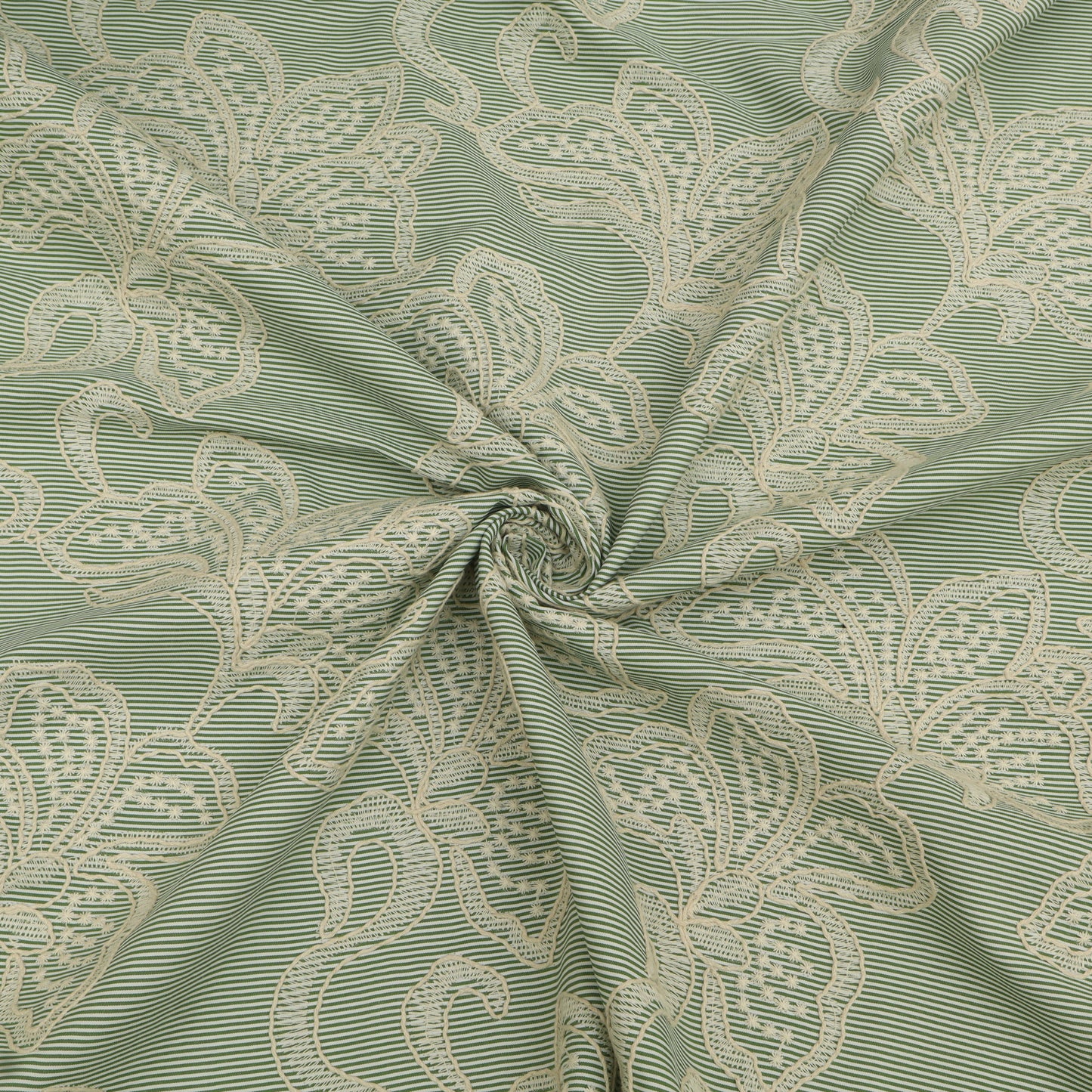 Cotton Stripe Embroidery Fabric