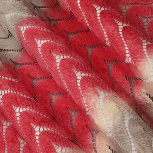 Zig Zag Pattern Pink And White Fashion Crosia Fabric