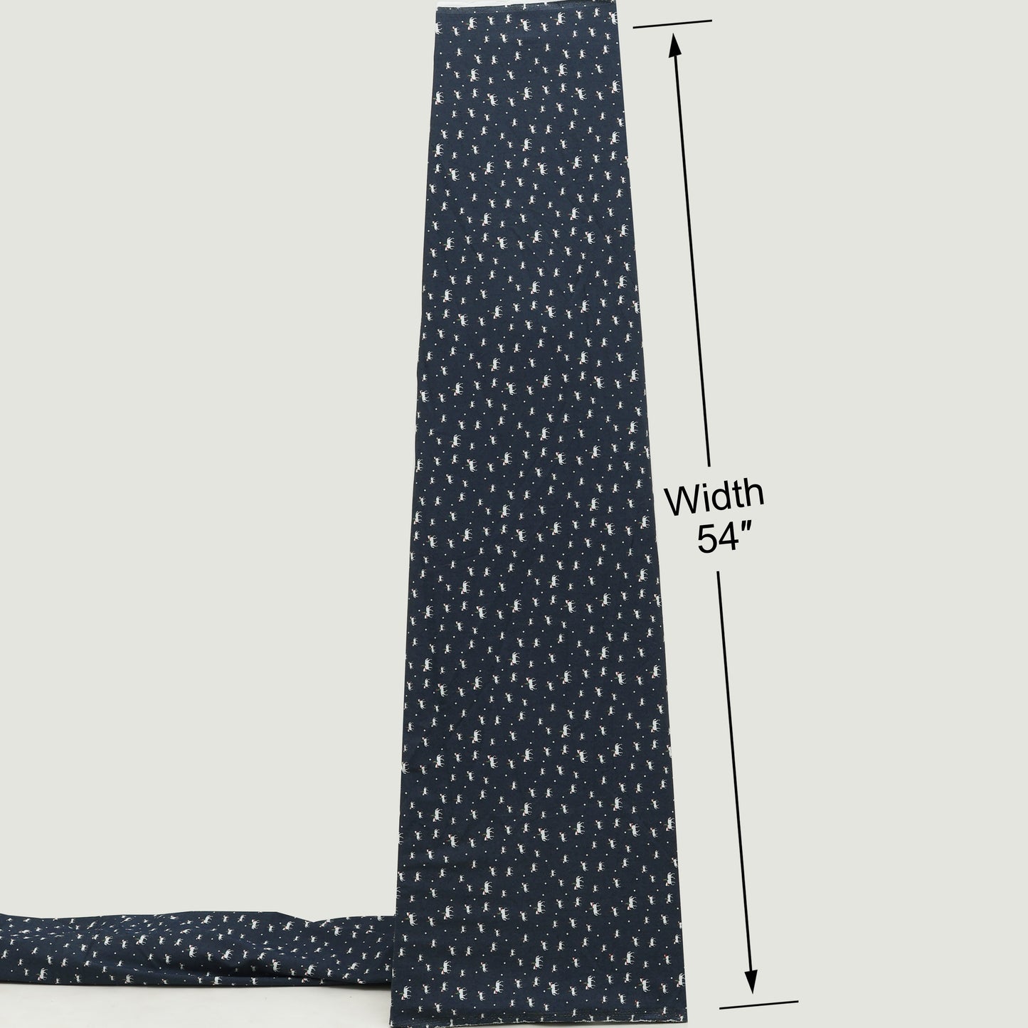 Navy Blue Animal Printed Denim Fabric