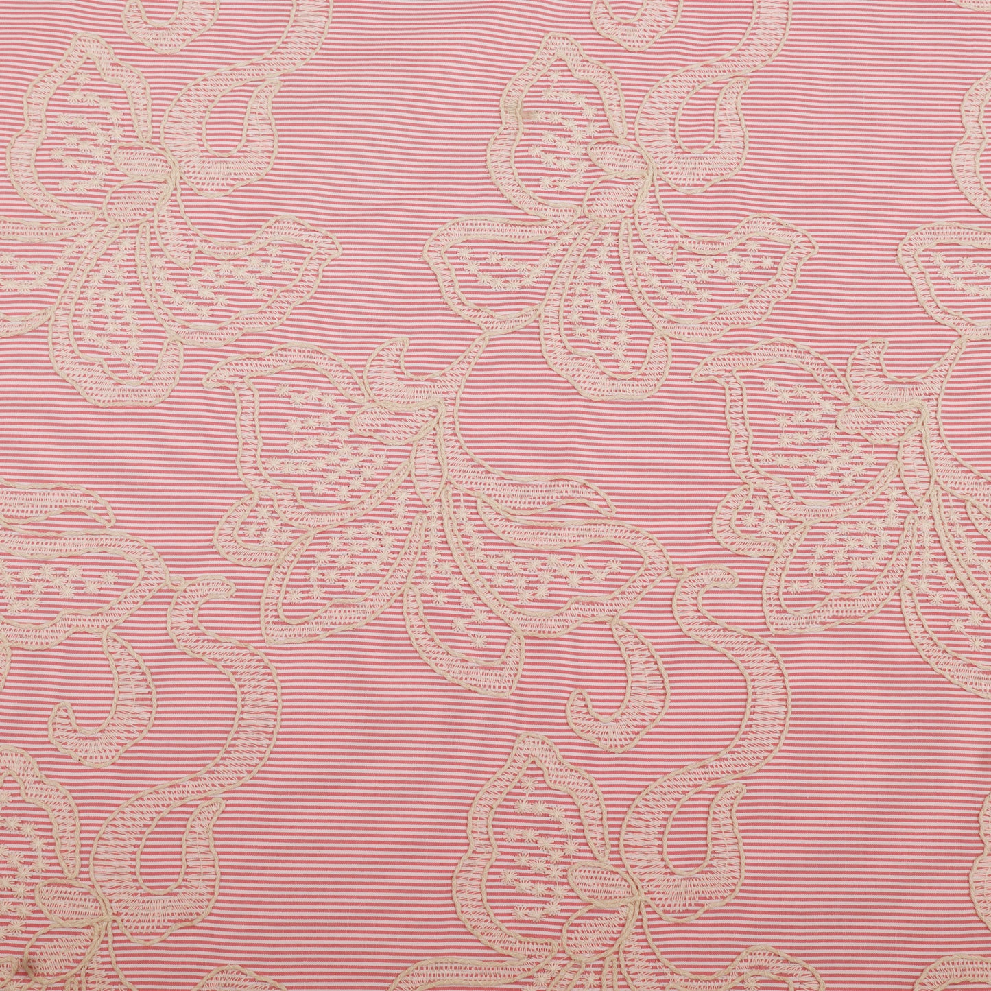 Cotton Stripe Embroidery Fabric