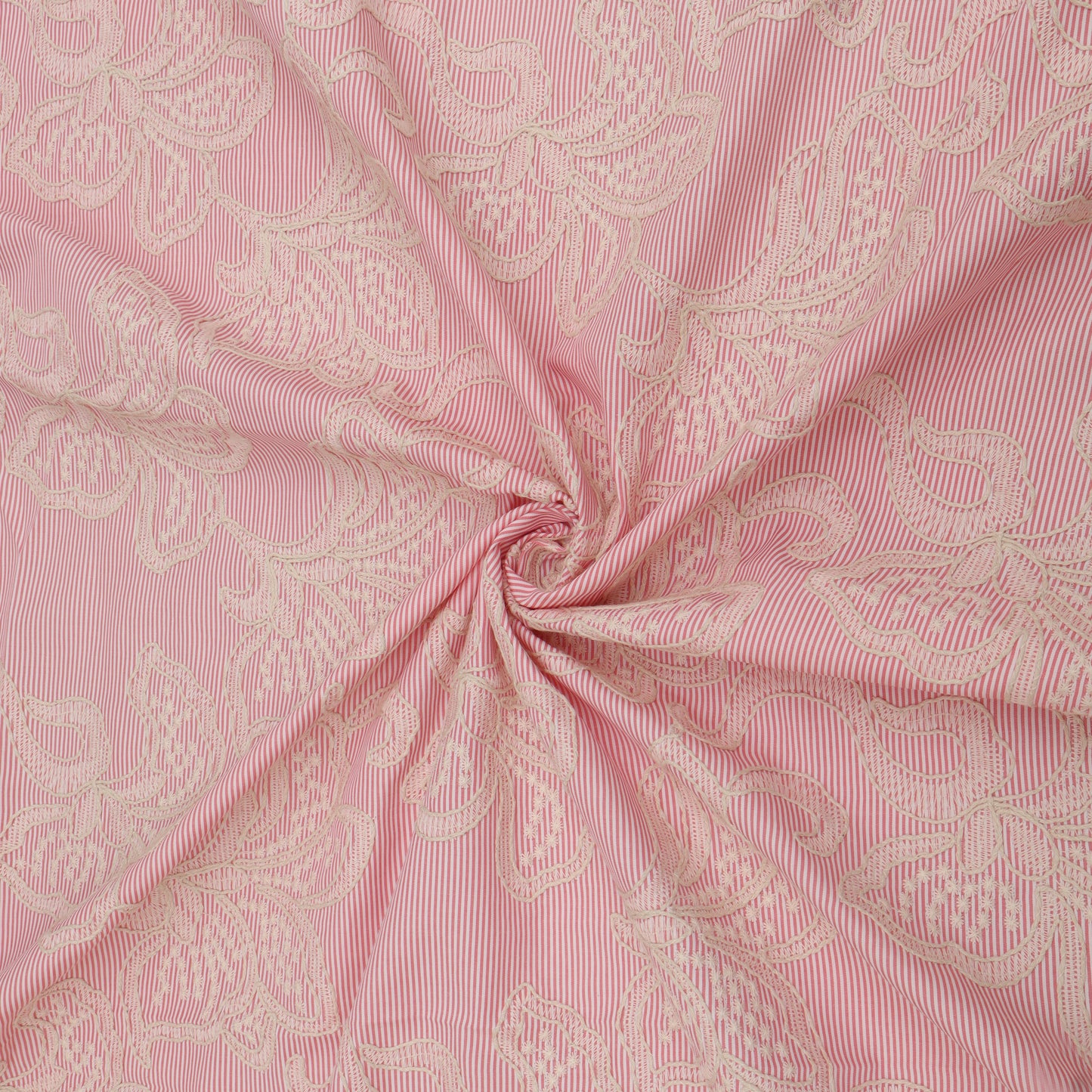 Cotton Stripe Embroidery Fabric