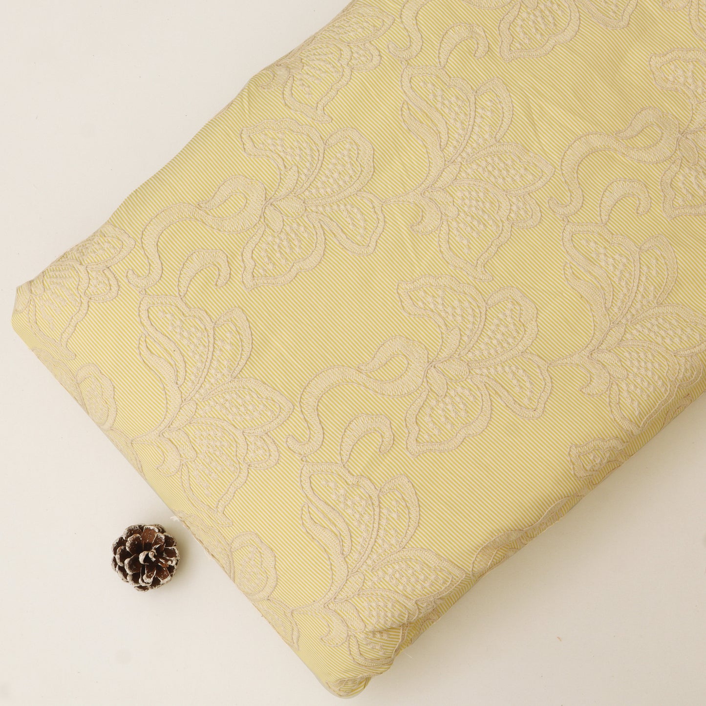 Cotton Stripe Embroidery Fabric