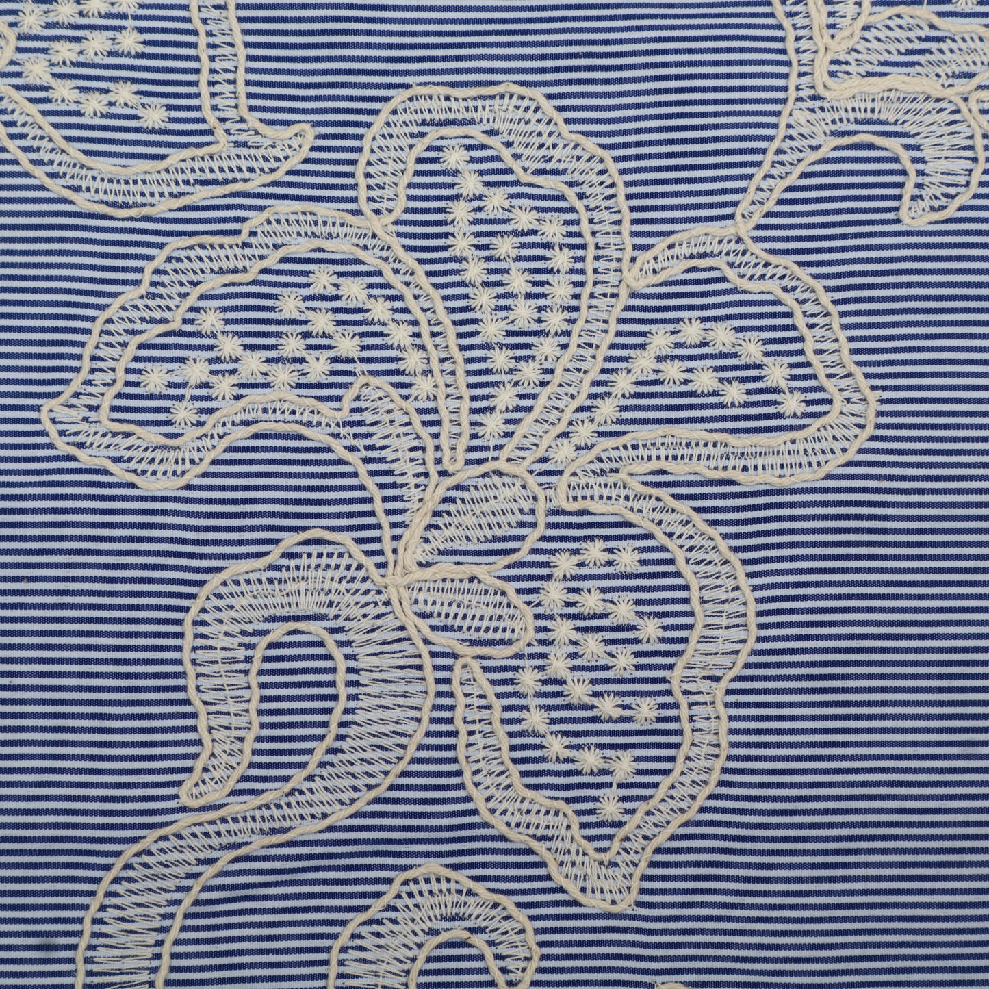 Cotton Stripe Embroidery Fabric