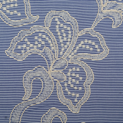 Cotton Stripe Embroidery Fabric