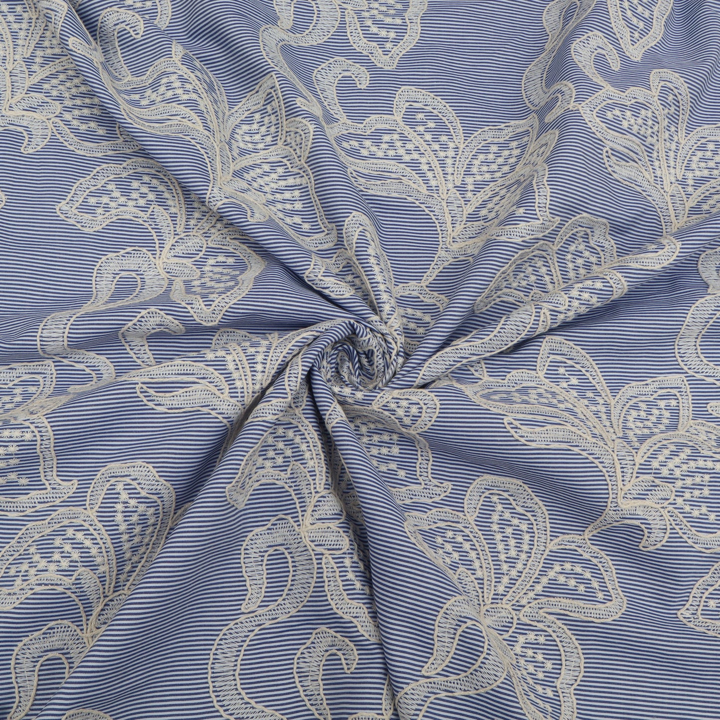 Cotton Stripe Embroidery Fabric
