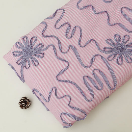 Cotton Stripe Embroidery Fabric
