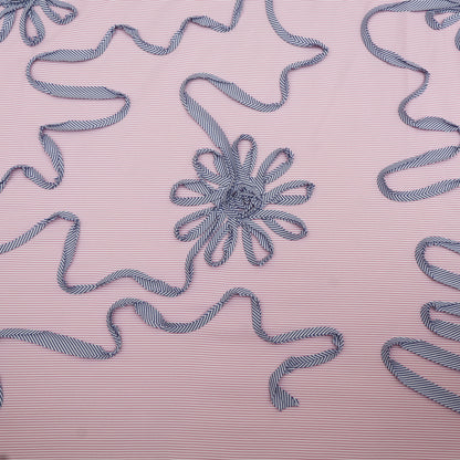 Cotton Stripe Embroidery Fabric