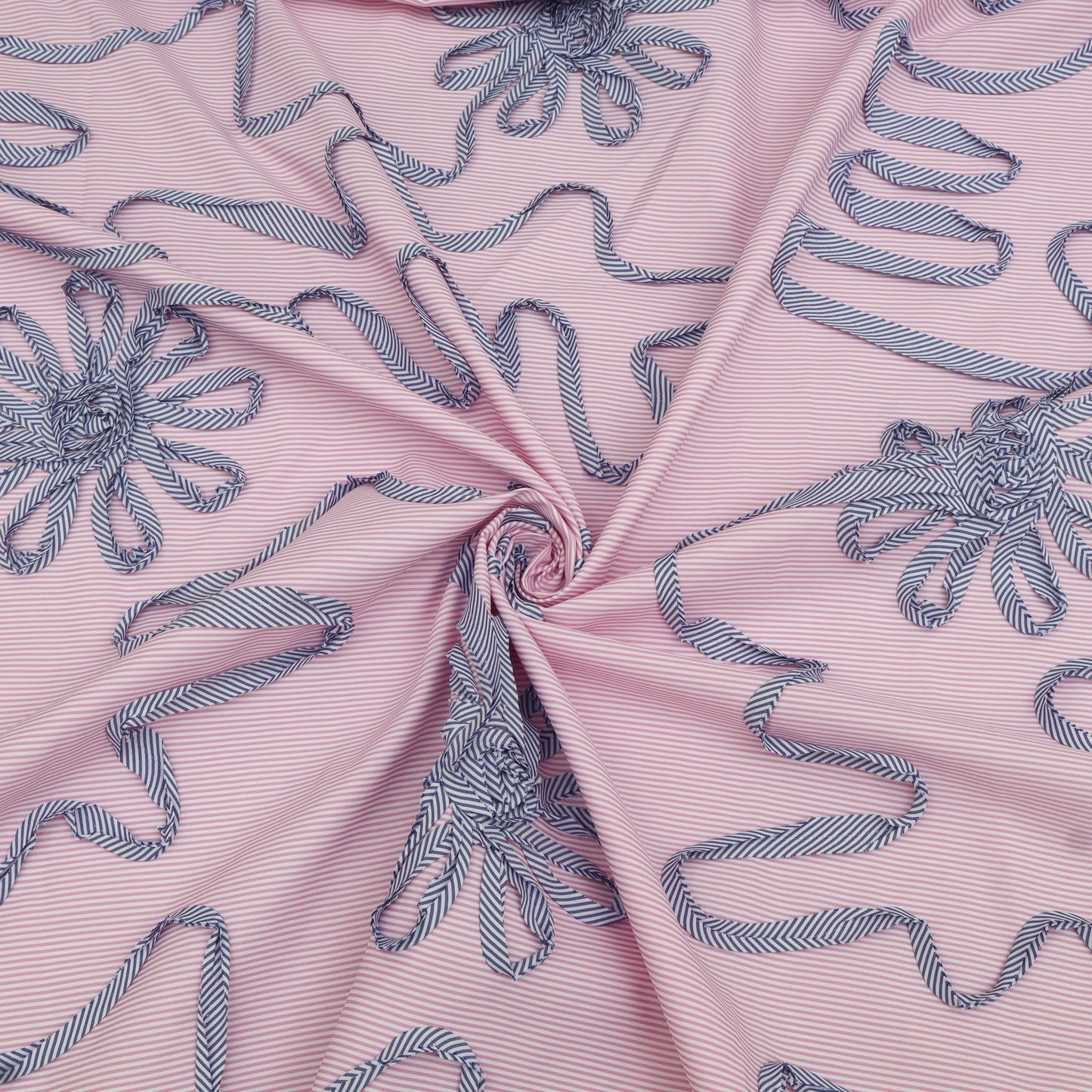Cotton Stripe Embroidery Fabric