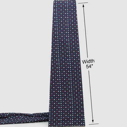 Navy Blue Card Printed Denim  Fabric