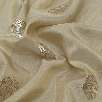 Beige Color Tissue Boota Fabric