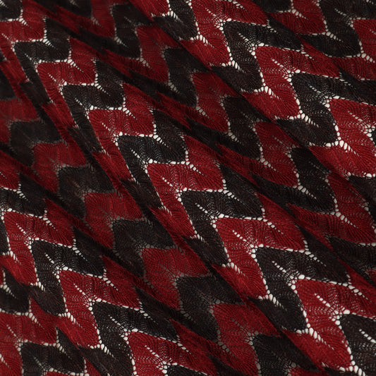 Red And Black Color Crosia Fabric