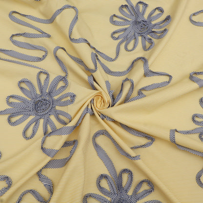 Cotton Stripe Embroidery Fabric