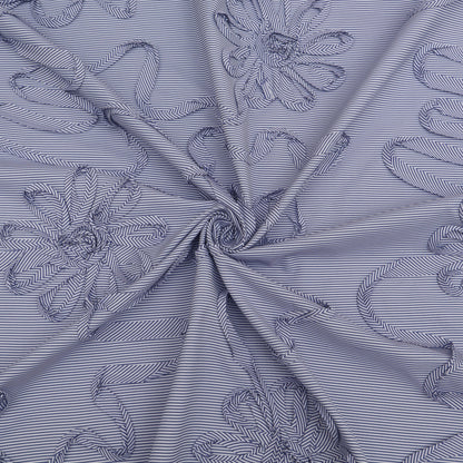 Cotton Stripe Embroidery Fabric