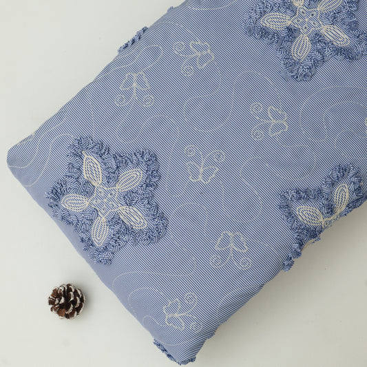 Cotton Stripe Embroidery Fabric