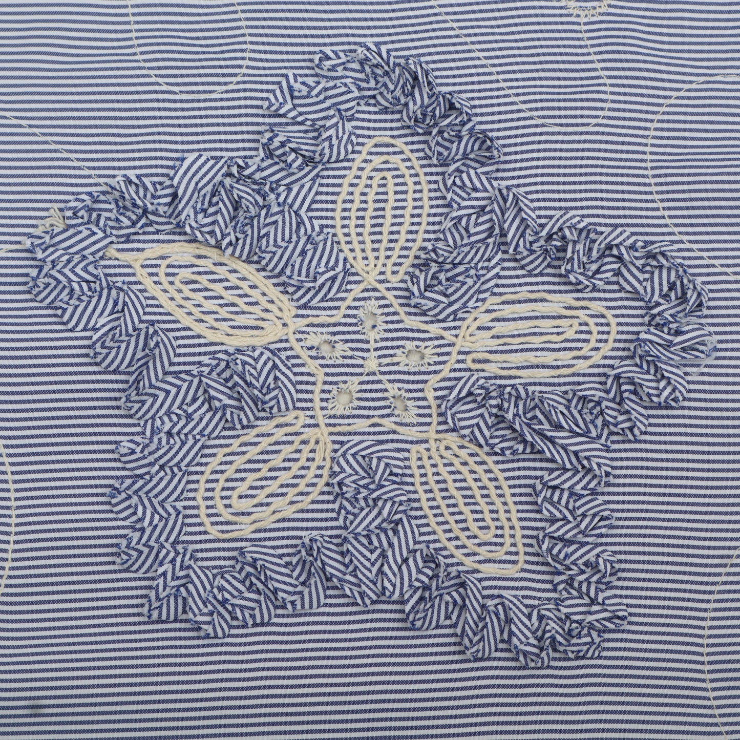 Cotton Stripe Embroidery Fabric
