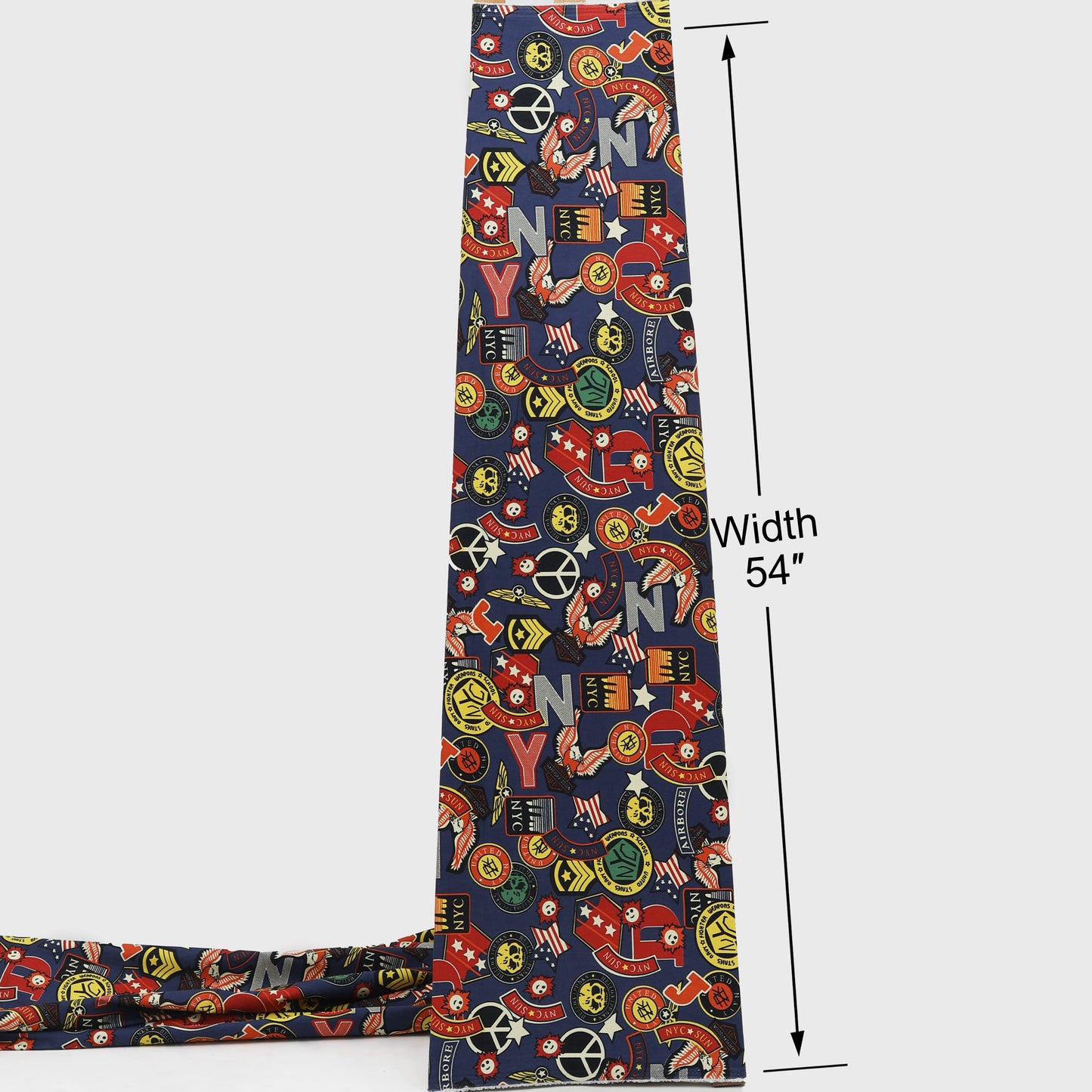 Denim Multicolour Print  Fabric