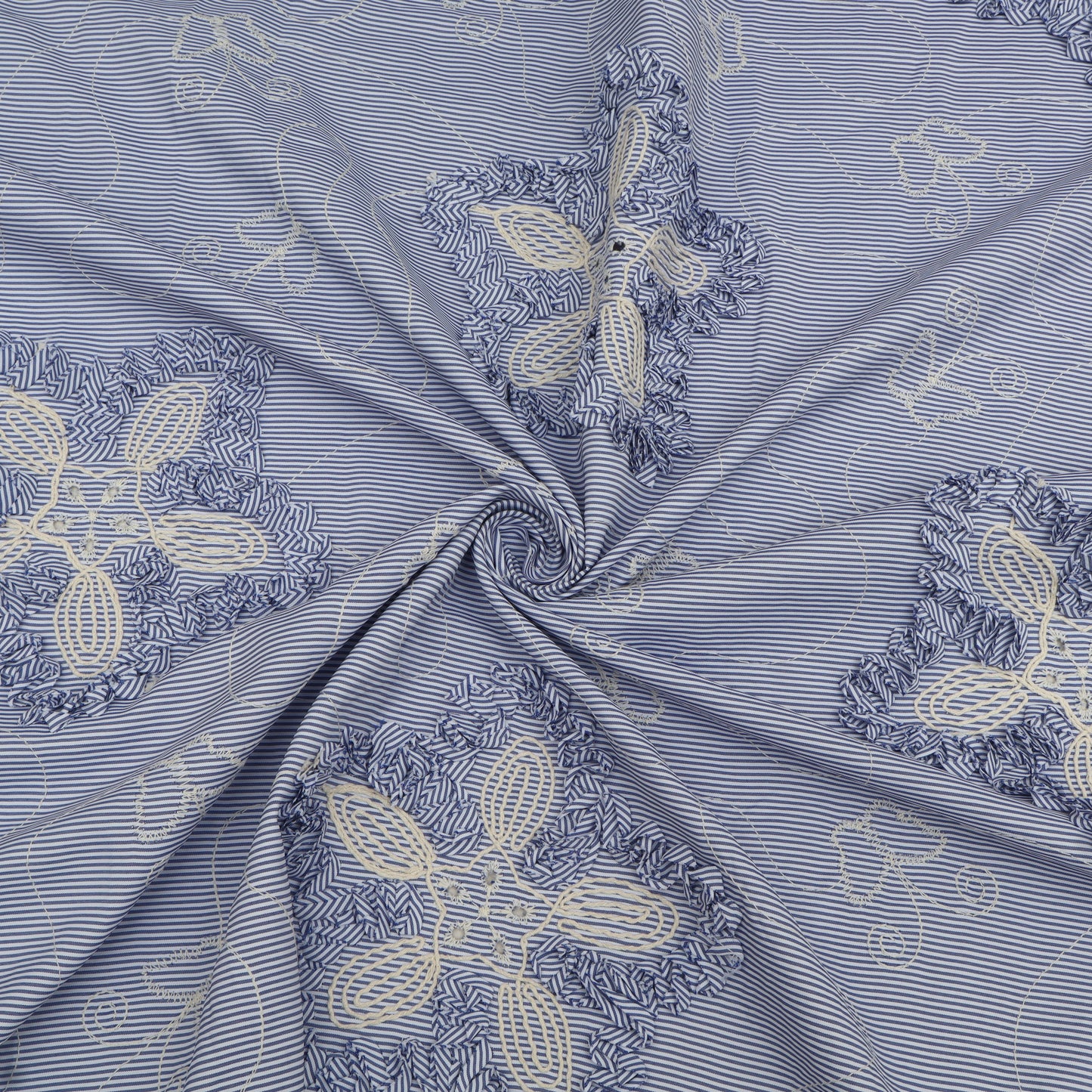 Cotton Stripe Embroidery Fabric