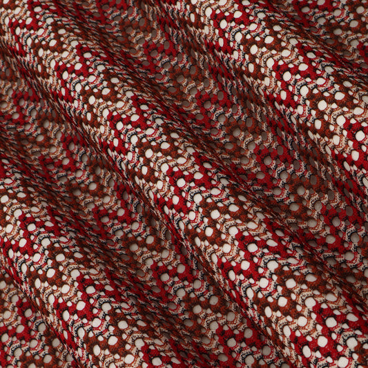 Zig Zag Style Crosia Fabric MultiColor