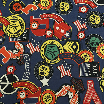 Denim Multicolour Print  Fabric