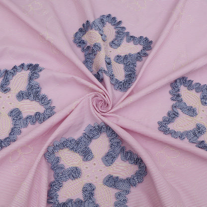 Cotton Stripe Embroidery Fabric