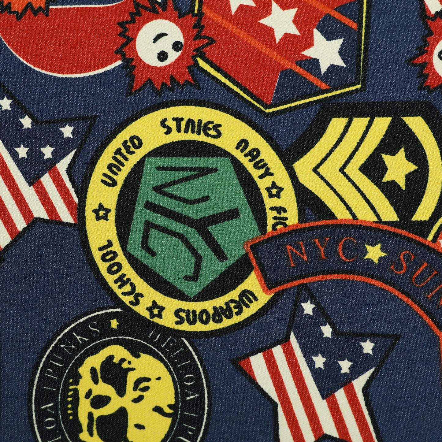 Denim Multicolour Print  Fabric