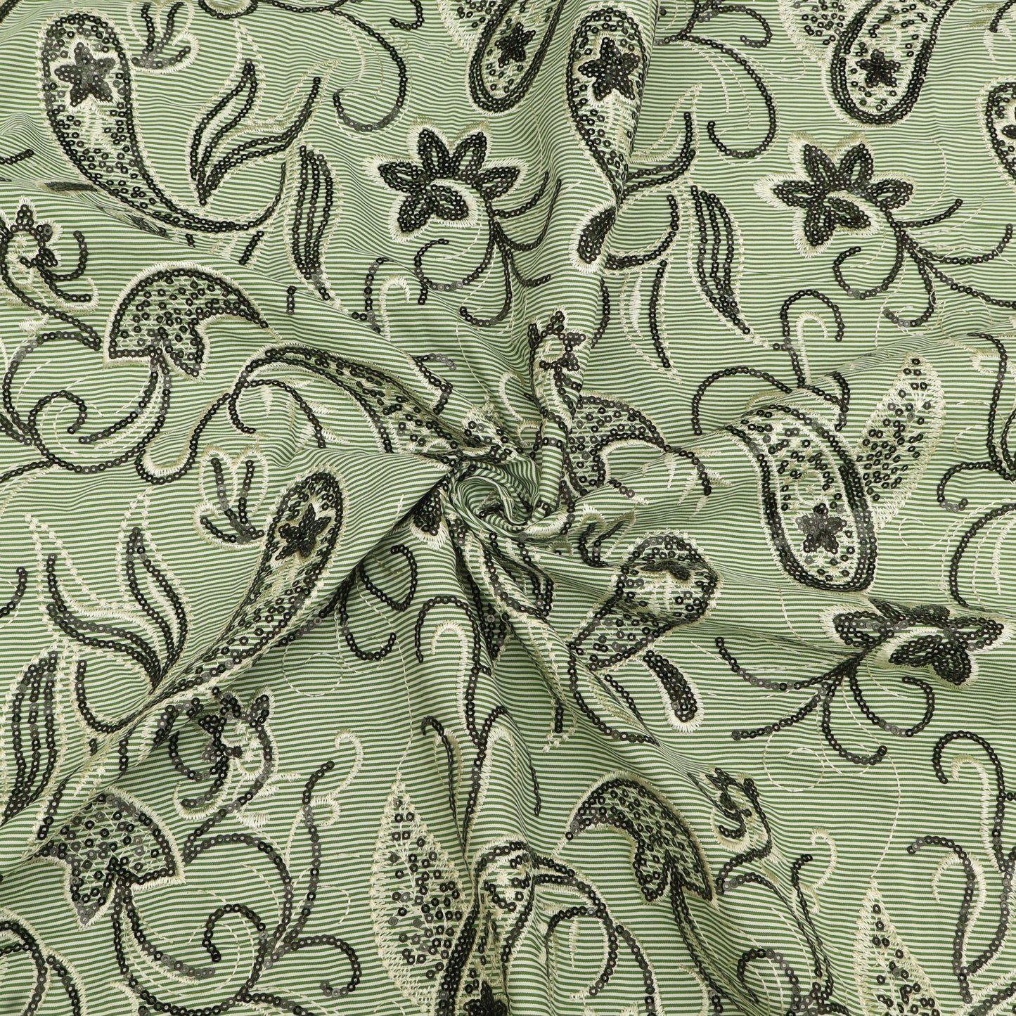 Cotton Stripe Embroidery Fabric