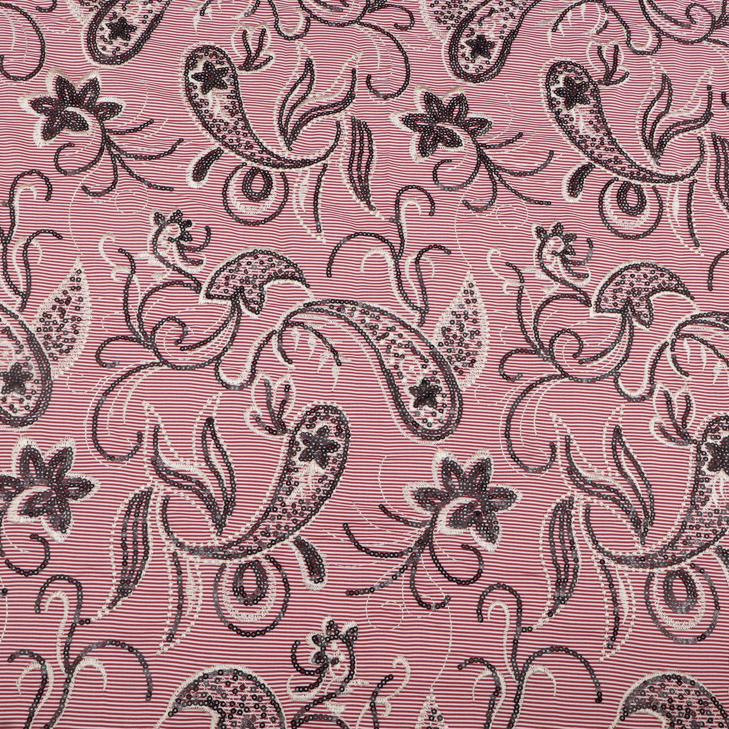 Cotton Stripe Embroidery Fabric