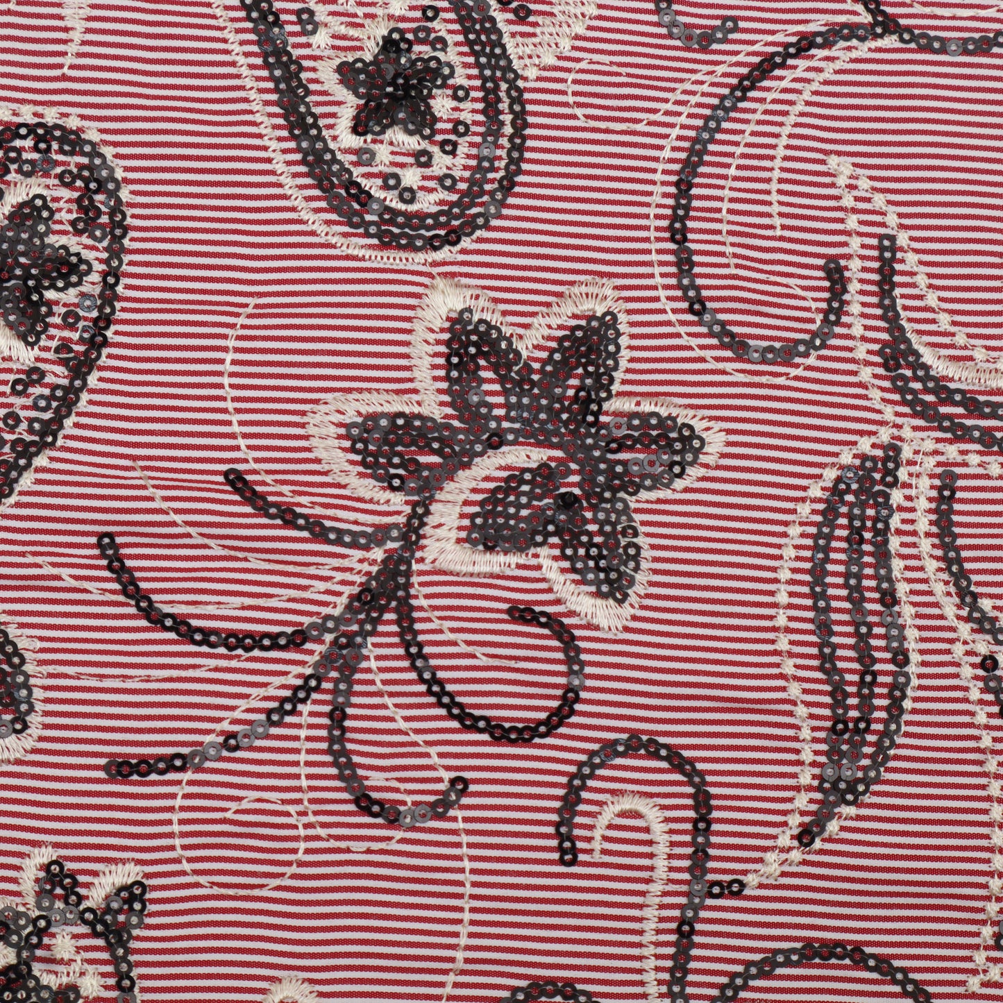 Cotton Stripe Embroidery Fabric