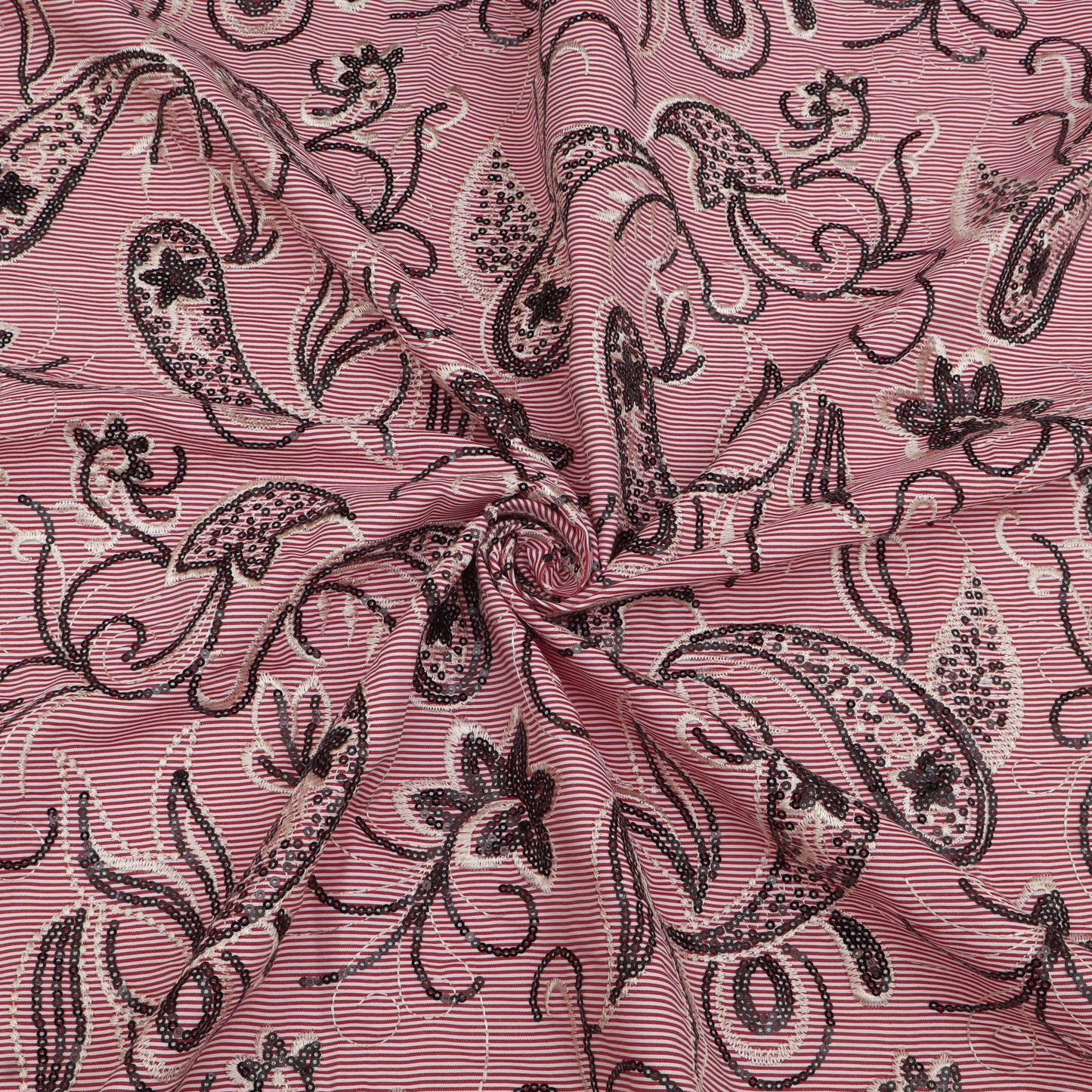 Cotton Stripe Embroidery Fabric