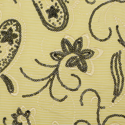 Cotton Stripe Embroidery Fabric