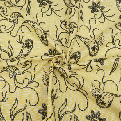 Cotton Stripe Embroidery Fabric