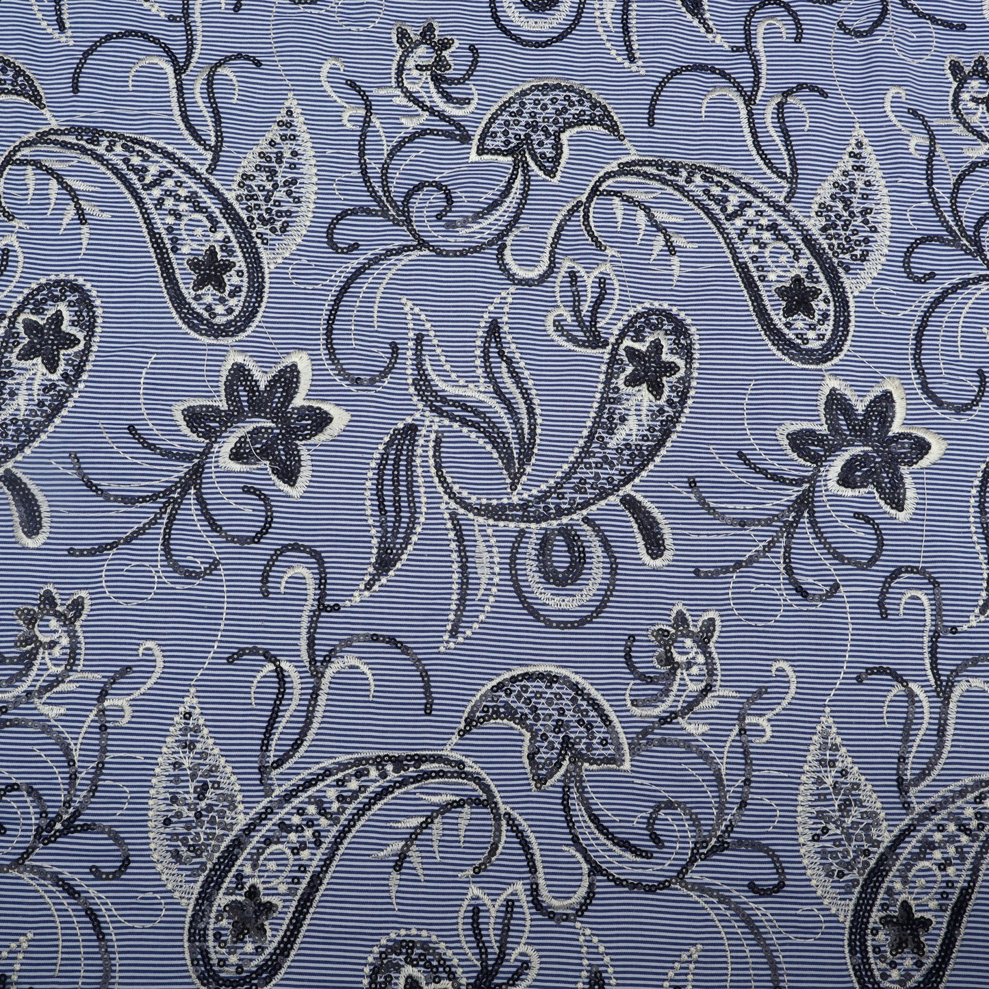 Cotton Stripe Embroidery Fabric
