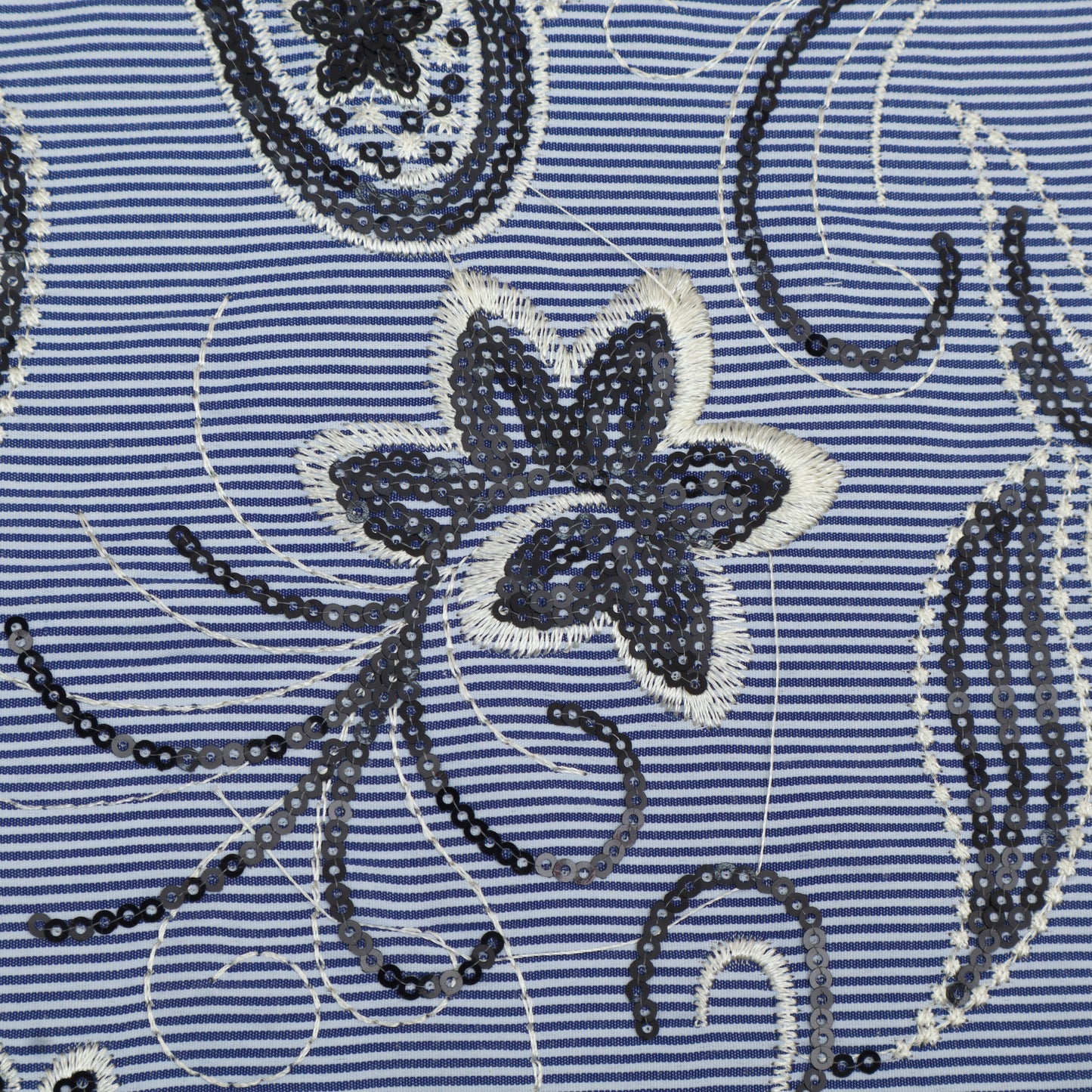 Cotton Stripe Embroidery Fabric