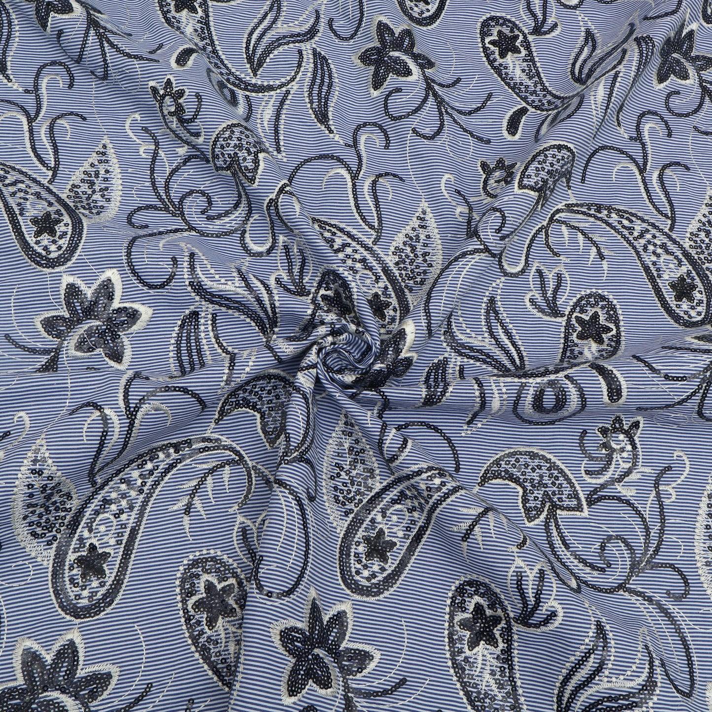 Cotton Stripe Embroidery Fabric