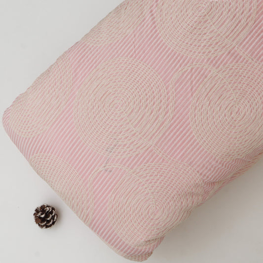 Chanderi  Stripe Embroidery Fabric