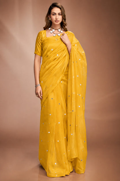 Chanderi Mirror Work  Fabric